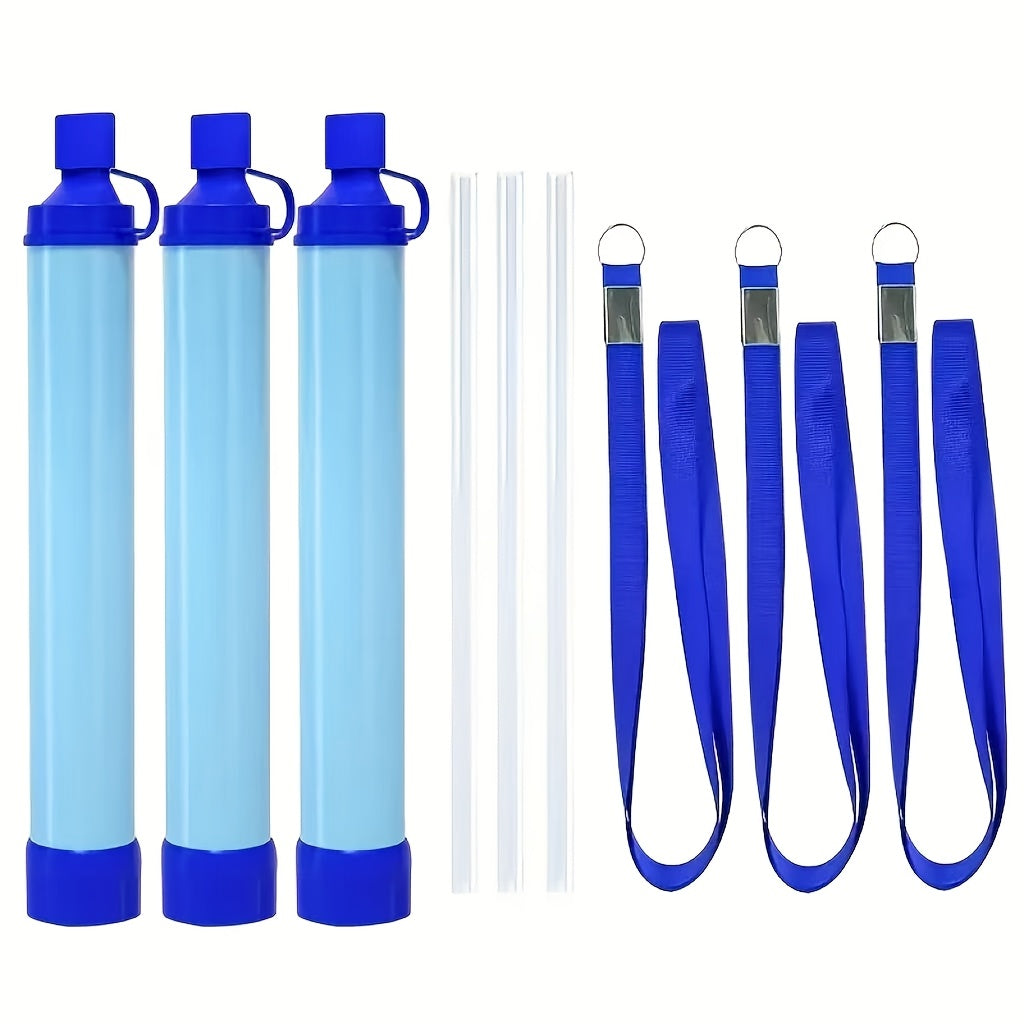 4PCS Personal Water Filter Straw – Mini Water Purifier Survival Gear for Hiking, Camping, Travel & Emergency Preparedness