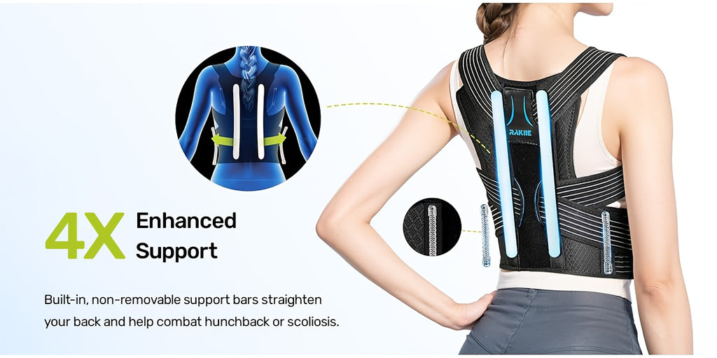 Adjustable Posture Corrector Vest – Shoulder Straightening Brace with Padded Cushions & Soft Underarm Bands, Unisex Back Support for Daily Wear, Sizes S-XL