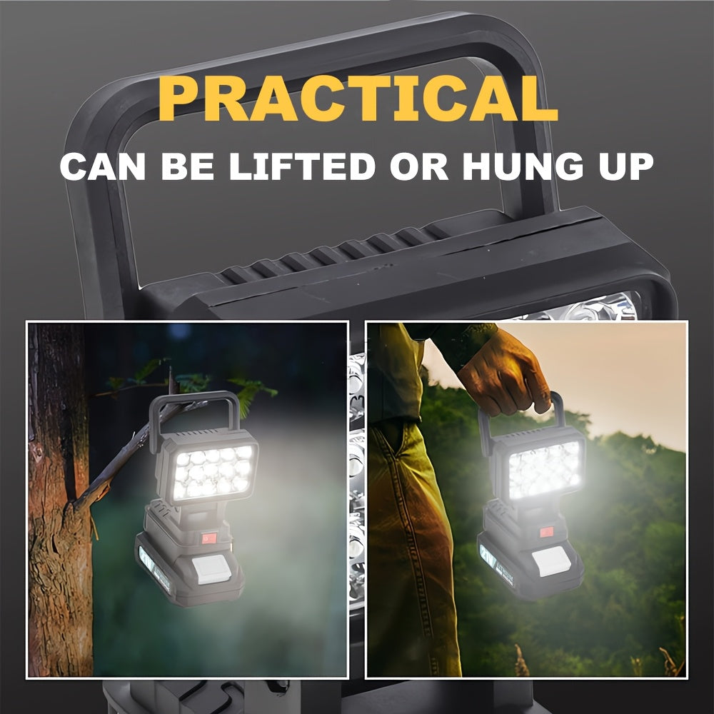 Makita 21V Battery LED Work Light – Portable Camping Lantern & Jobsite Flashlight, IP4X Water Resistant, High Brightness, Emergency Power Outage Light for Hiking & Outdoor Use
