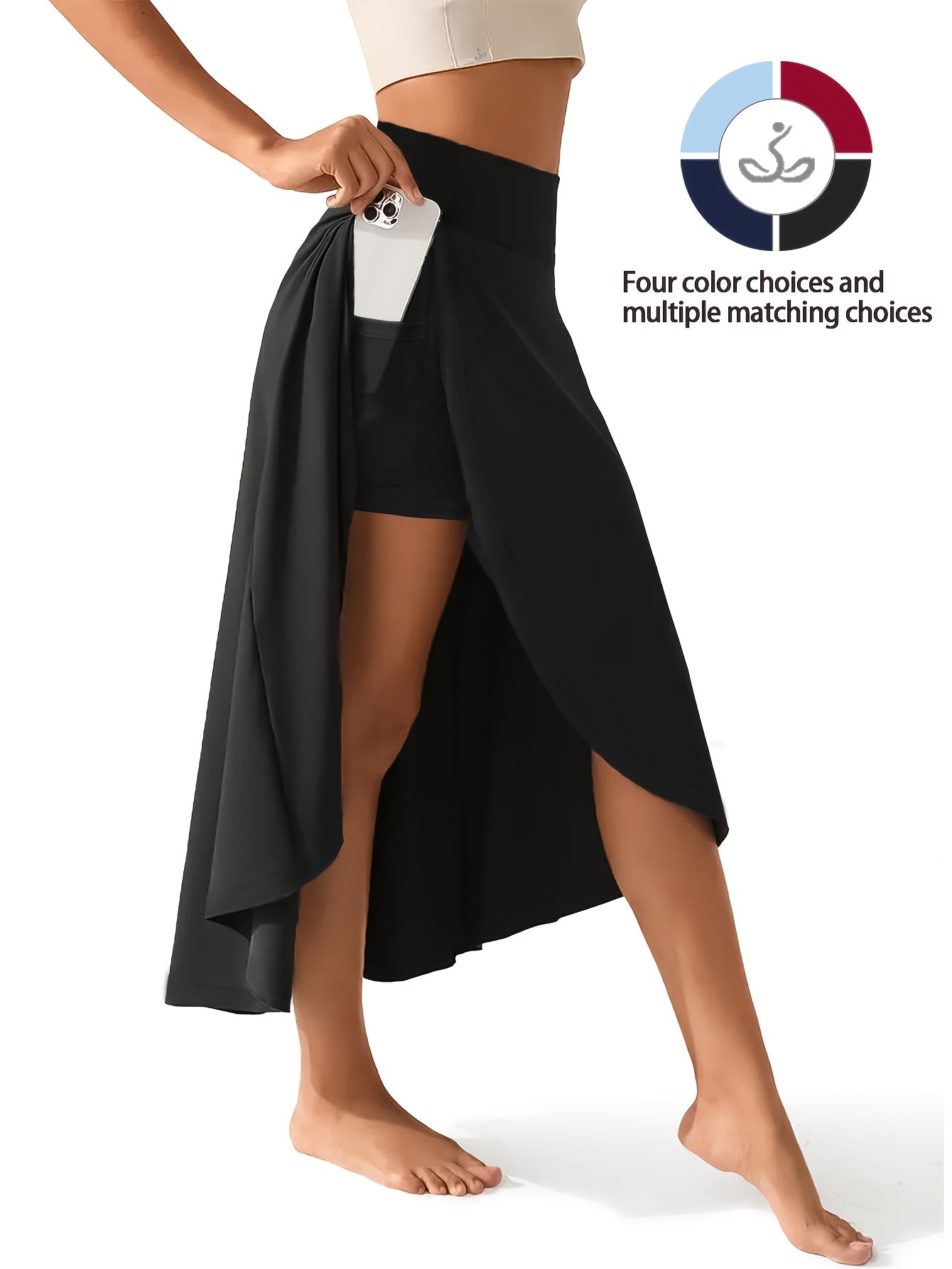 Women's High Waist Skort with Inner Shorts & Pockets – 2-in-1 Lightweight Stretchy Activewear Skirt for Sports, Gym, Workout & Casual Wear, Machine Washable, XS-XXL