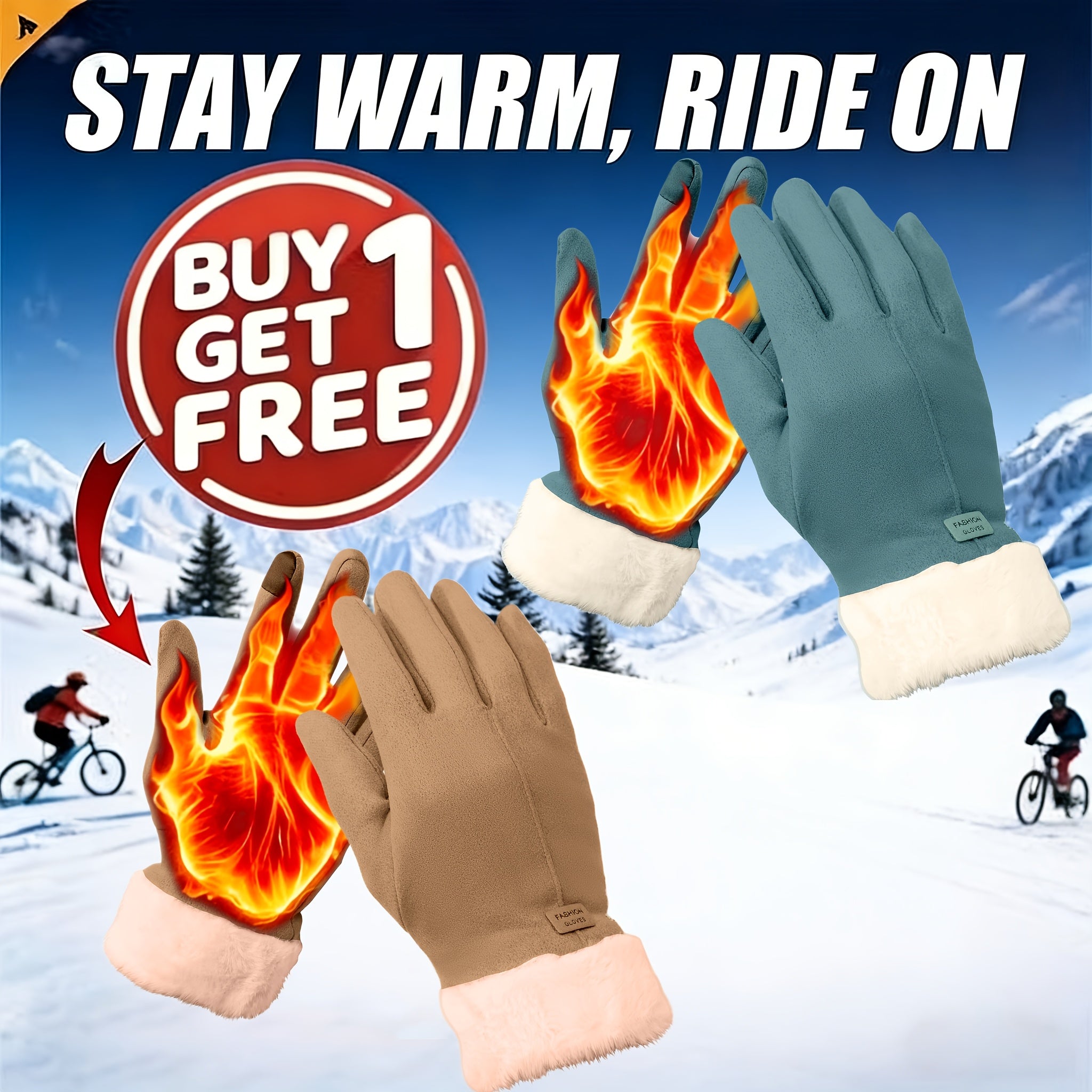 Women's Touchscreen Winter Gloves Windproof Fleece-Lined Thermal - 1/2/3 Pack for Cycling Outdoor Activities, Soft Warm Cold Weather Gloves Black Gray Blue Brown Pink