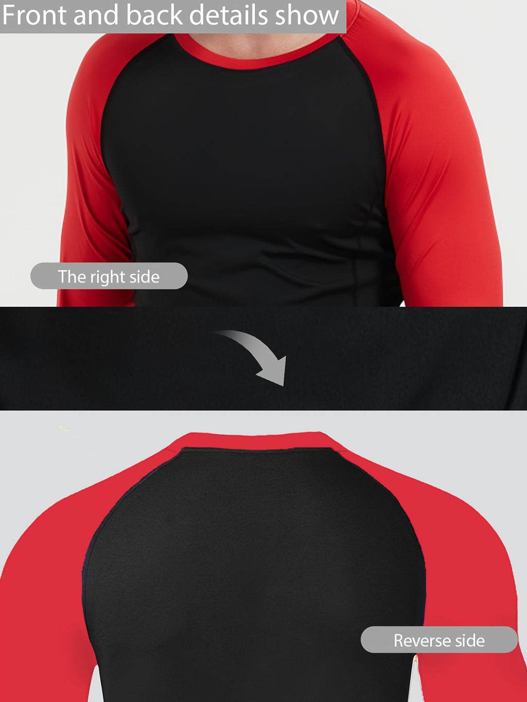 Men's Long Sleeve Athletic Shirt 5 Pack – Color-Blocked Breathable Quick-Dry High Elasticity Compression Top for Running Basketball Gym Casual Wear, S-XXXL