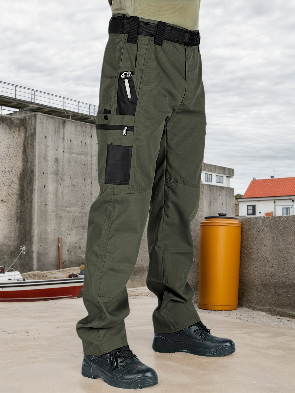2-Pack Men's Utility Cargo Pants – Lightweight Tactical Workwear with Stretch Ripstop Fabric, Multi-Pocket Design, Sizes S-XXXL, 6 Color Combinations
