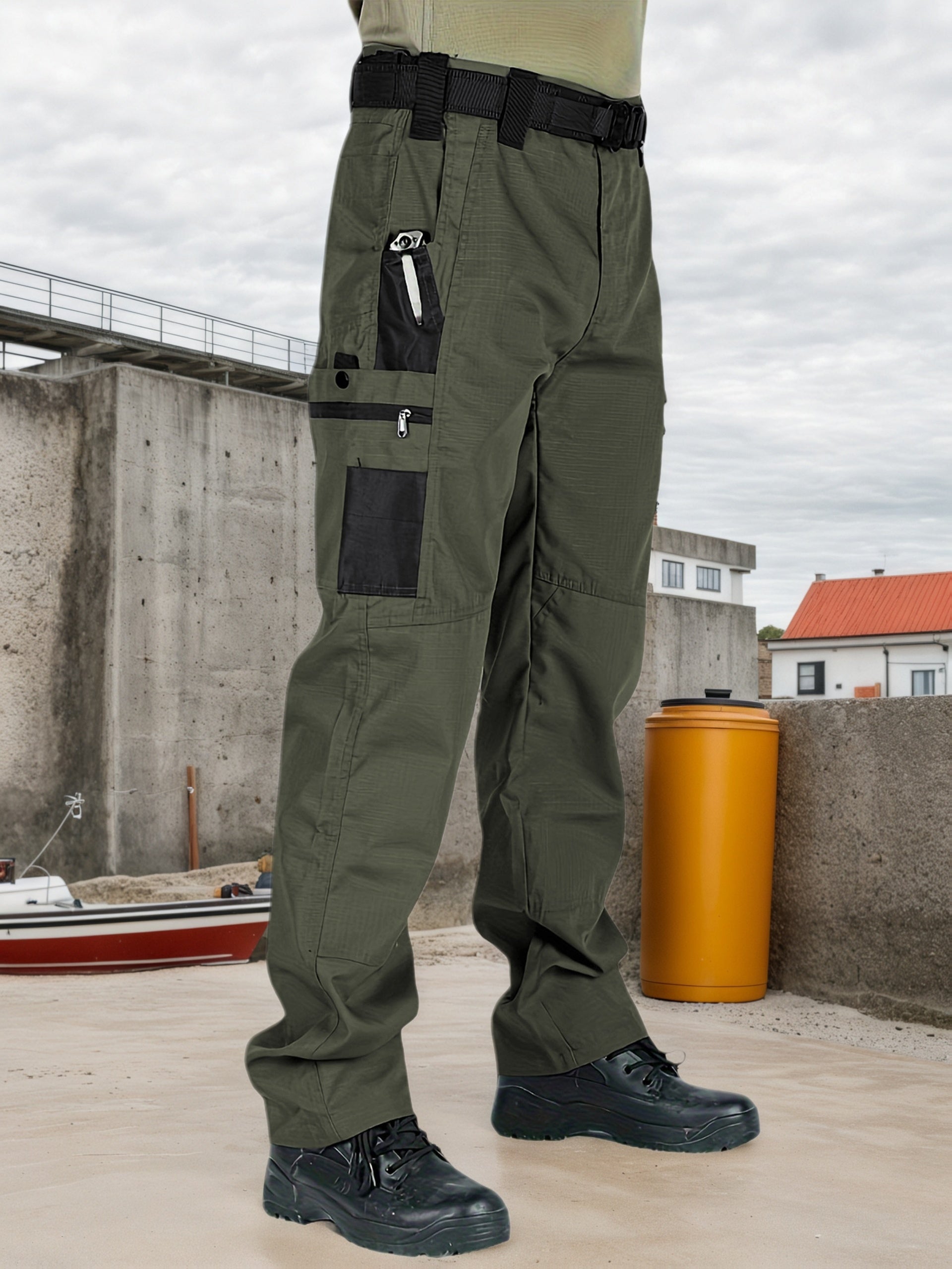 2-Pack Men's Utility Cargo Pants – Lightweight Tactical Workwear with Stretch Ripstop Fabric, Multi-Pocket Design, Sizes S-XXXL, 6 Color Combinations