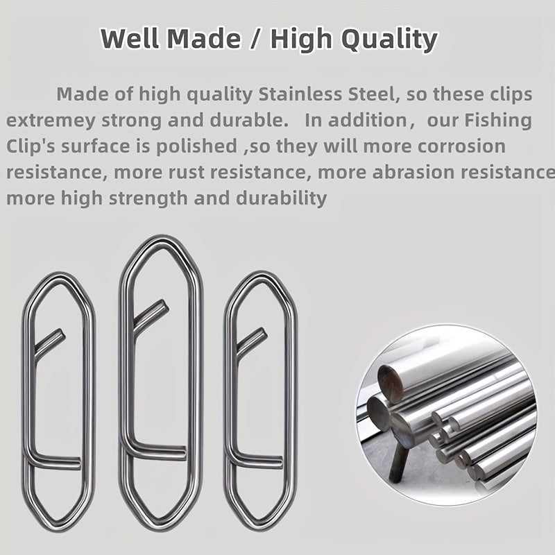 Stainless Steel Fishing Snap Swivels 160pcs, Quick Release Connector Hanging Ring for Lure Fishing Sea Fishing, Return Type Quick Pin False Bait Connector Tackle Accessories