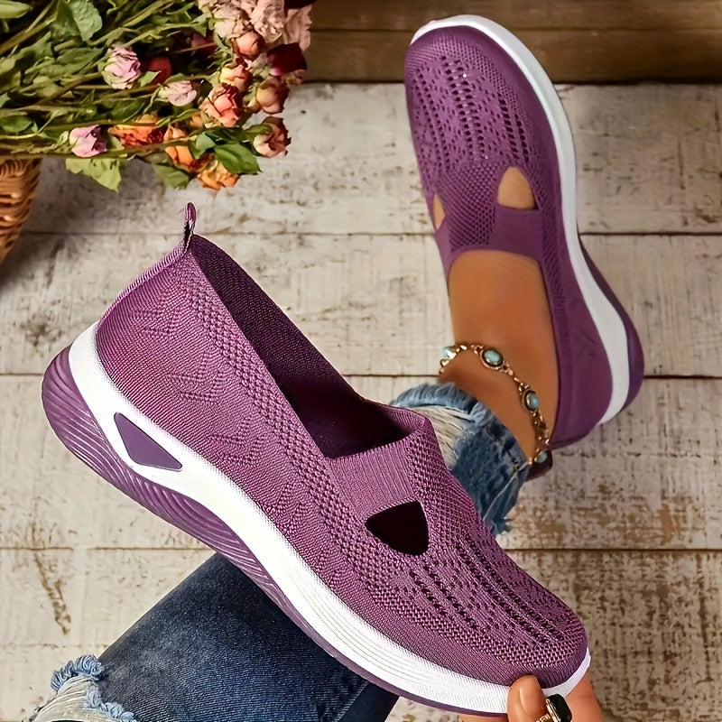 Women's Orthopedic Knitted Breathable Slip-On Shoes Arch Support – Walking Running Casual Sneakers 12 Colors US 2.5-10.5