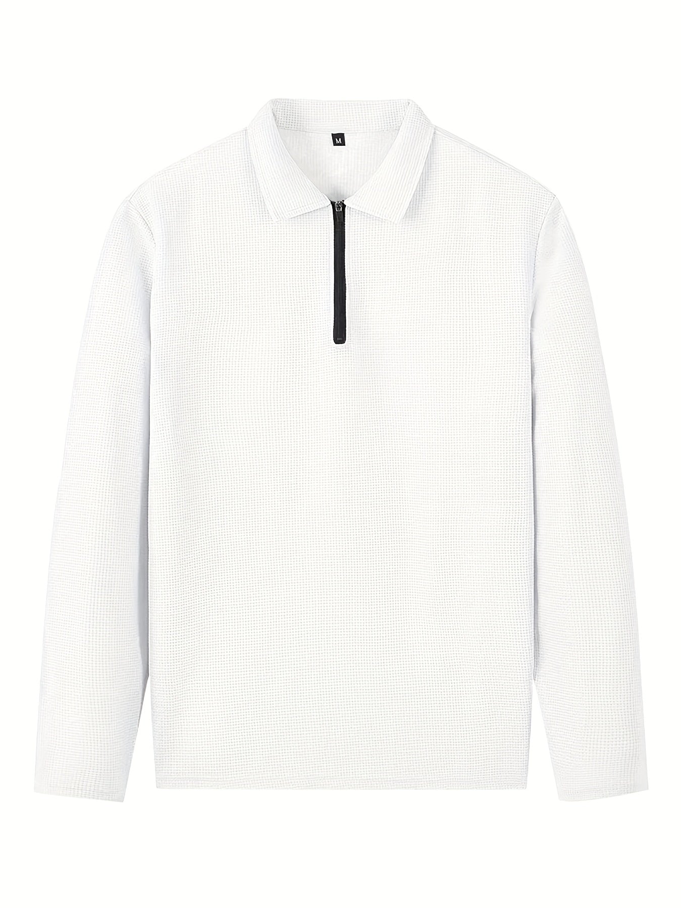 Men's Waffle Long Sleeve Set – 2-Piece Sports & Leisure Tracksuit with Pants, Breathable Polyester Knit, Regular Fit for Spring Autumn Daily Wear, M-XXXL