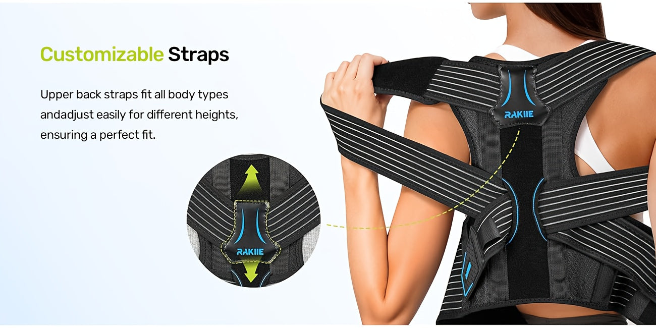 Adjustable Posture Corrector Vest – Shoulder Straightening Brace with Padded Cushions & Soft Underarm Bands, Unisex Back Support for Daily Wear, Sizes S-XL