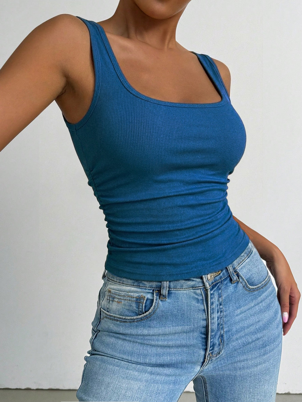 Women's Sleeveless Tank Top 4 Pack Fitted Crew Neck Pullover High Stretch Casual Bottoming Shirt Spring Summer Outdoor Mixed Colors S-XXL