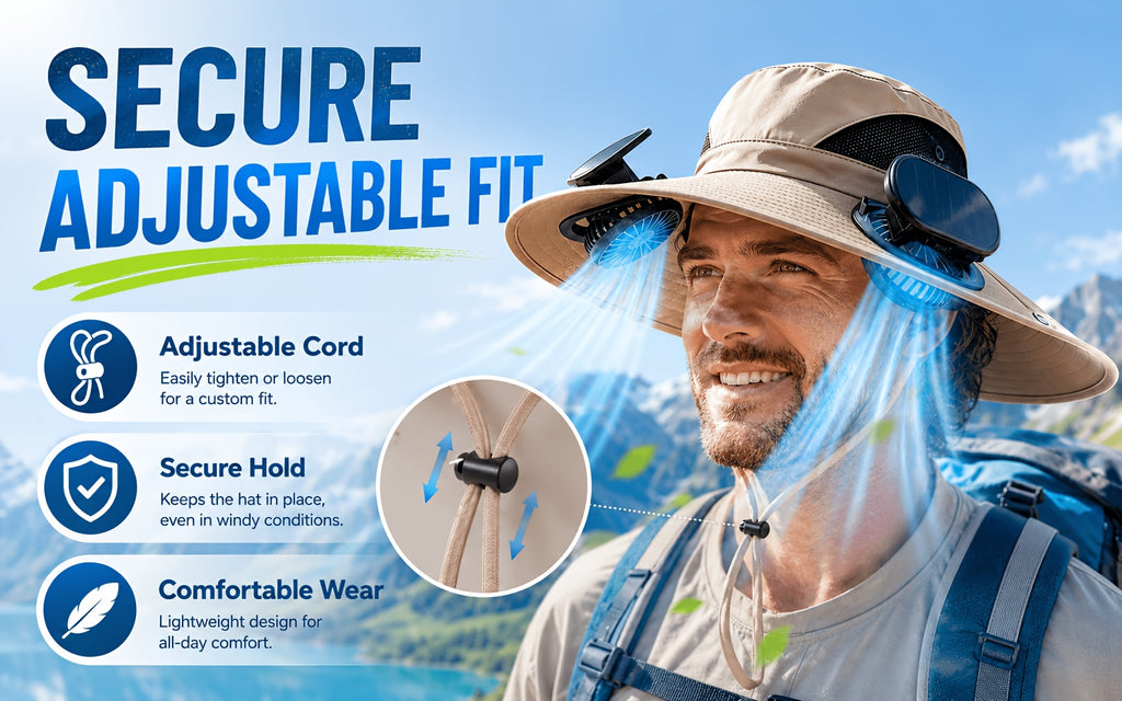 Solar Fan Hat with Dual Cooling Fans Wide Brim Sun Hat for Men Women Adjustable Wind Speed Breathable Outdoor Hat for Farming Gardening Hiking Summer Work