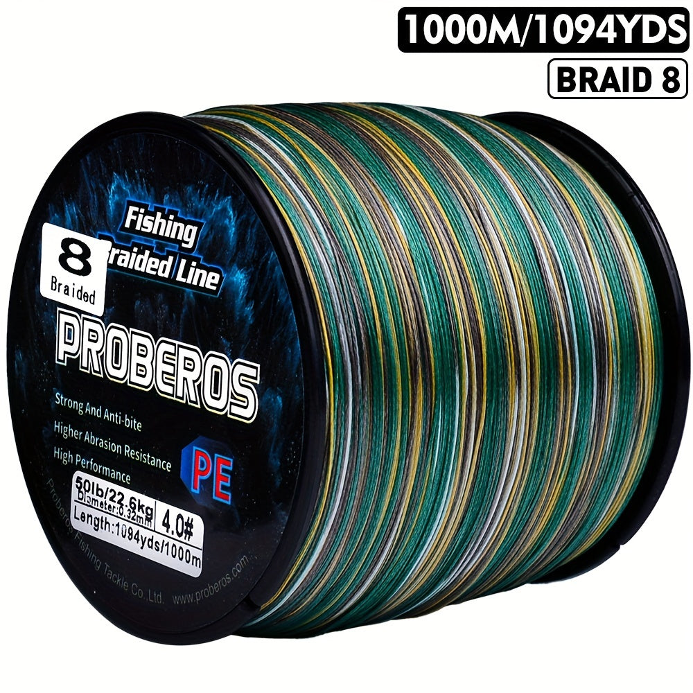Braided Fishing Line 8 Strand 1094 Yards – Zero Stretch Superline 10LB to 100LB Test, Abrasion Resistant, Freshwater & Saltwater, Gray Green Blue Camo, 1000M Spool