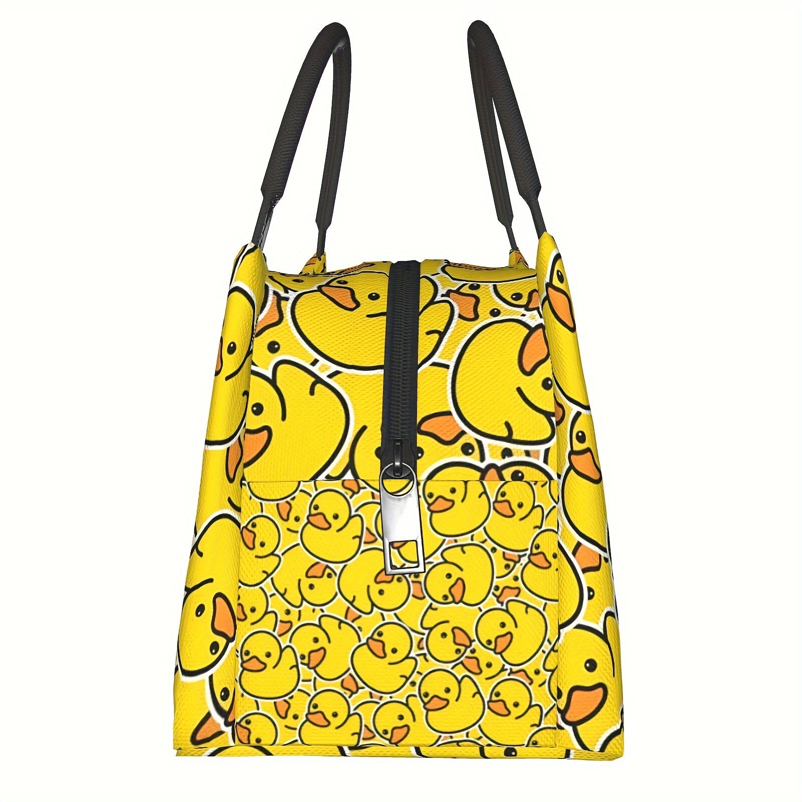 Yellow Duck Insulated Lunch Bag Cooler Tote 11x6.3x6.7 In – Cute Duck Pattern Portable Reusable Thermal Bag for Kids Adults Office Camping Picnic Beach