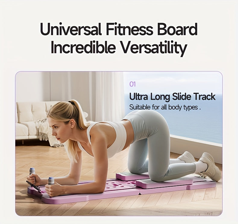 9-in-1 Portable Pilates Reformer Board – Multifunctional Ab Wheel Push-Up Exercise Equipment for Home Gym Full Body Core Training Muscle Toning, Gift for Her Him