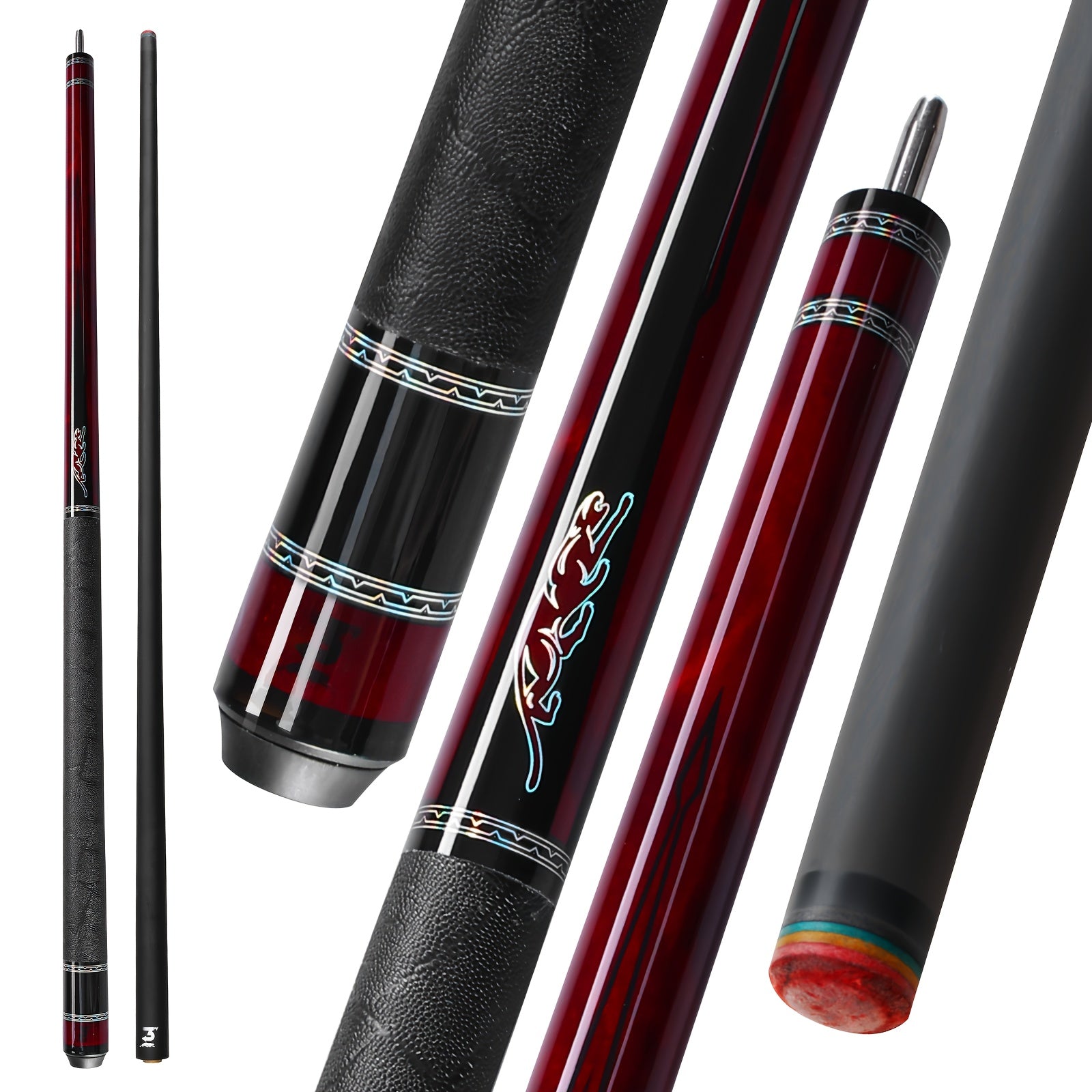 Carbon Fiber Pool Cue 58 Inch Professional Billiard Cue Stick Low Deflection 12.5mm Tip 3/8x8 Pin Joint Leather Grip – PREDAIDR SP Series Billiards Cue for Pool Players