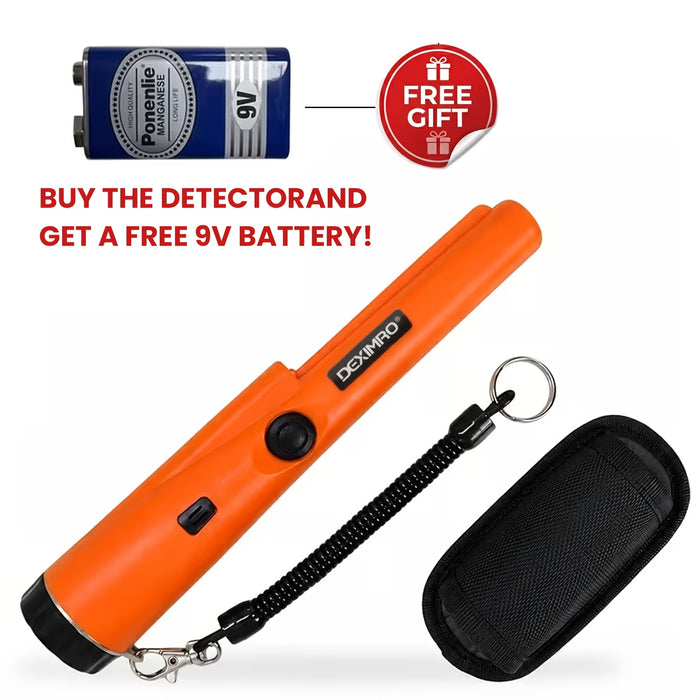 Pinpointer Metal Detector 360° Waterproof Handheld Pin Pointer Wand with Buzzer Vibration Alerts for Gold Silver Coins Relics Treasure Hunting Adults Kids