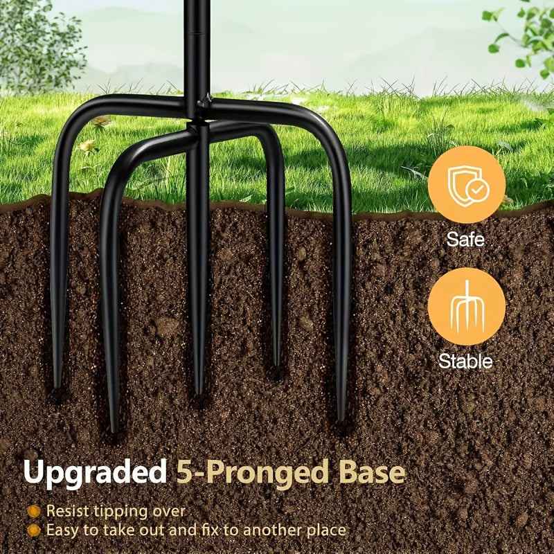 Bird Bath for Outdoor Garden - 42 Inch Heavy Duty Metal Double Layer Bird Bath & Feeder, Large Capacity Water Basin, 5-Claw Stable Base, Easy to Install & Clean, Copper Color Yard Decoration