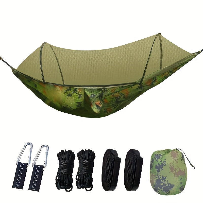 3-in-1 Double Camping Hammock with Mosquito Net and Sun Shade Durable Lightweight Portable for Camping Hiking Backpacking Picnic Garden Patio Park Outdoor Adventures