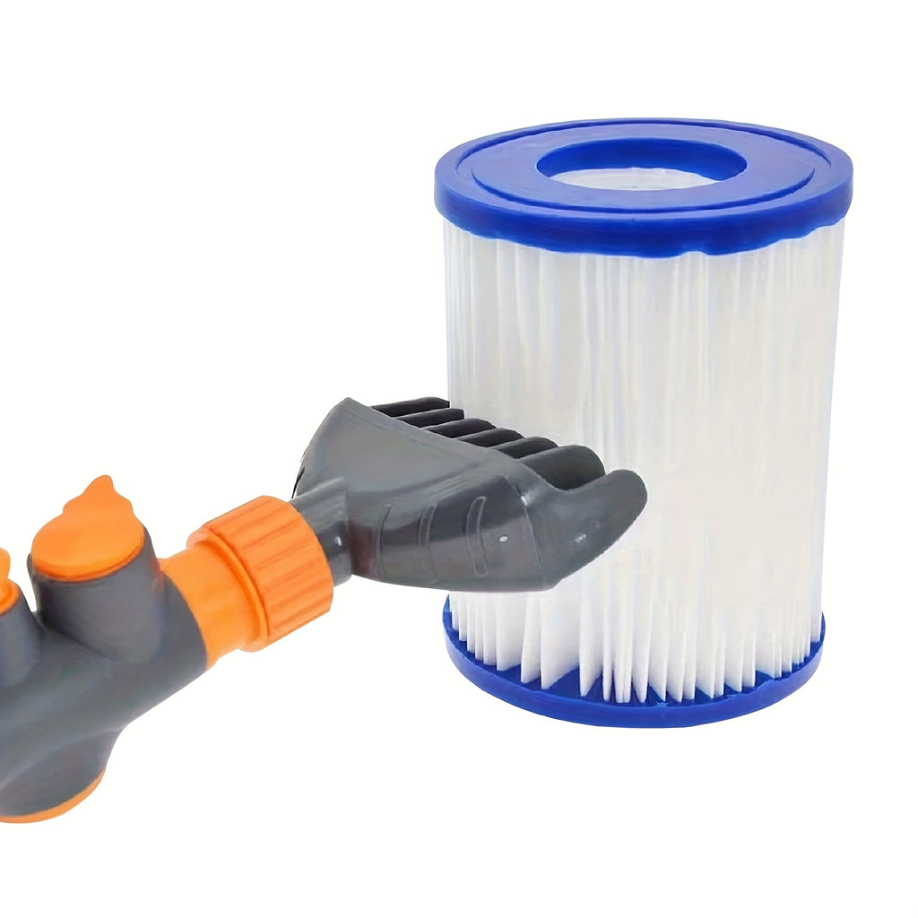 Pool & Spa Filter Cleaner Tool Heavy Duty Ergonomic Handle – Rapid Cartridge Cleaning for Swimming Pool Hot Tub Spa Compatible with Sand DE Cartridge Filters