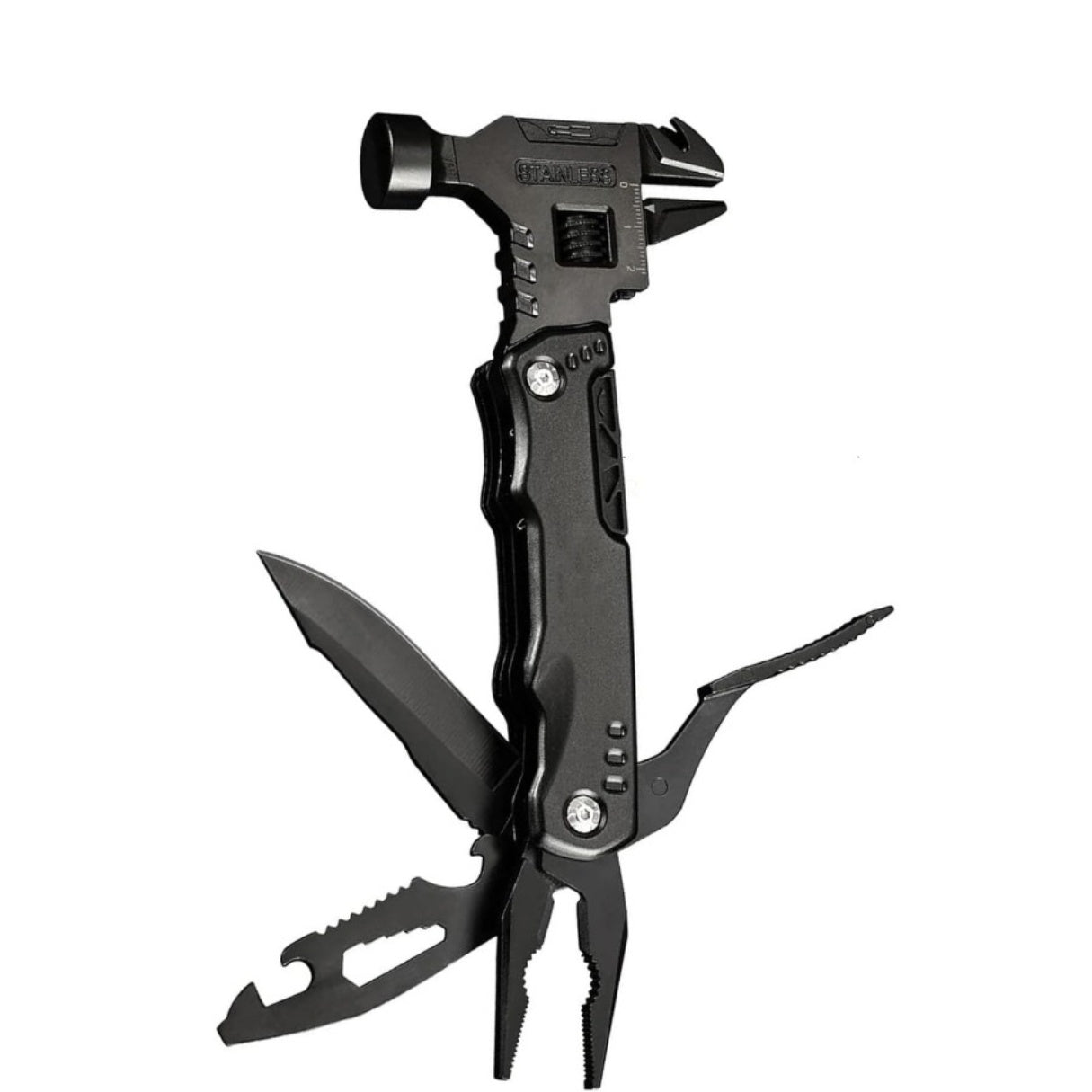16-in-1 Multitool Pocket Multi Tool Stainless Steel Foldable Pliers Wrench Screwdriver Knife Hammer Camping Gear Gift for Dad
