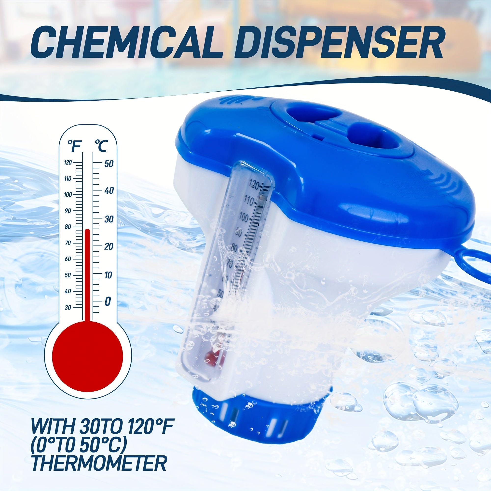 Floating Chlorine Dispenser Pool Chlorine Tablet Floater Adjustable Flow Vents for Above Ground In-Ground Pools Hot Tub Spa 1-Inch Tablets