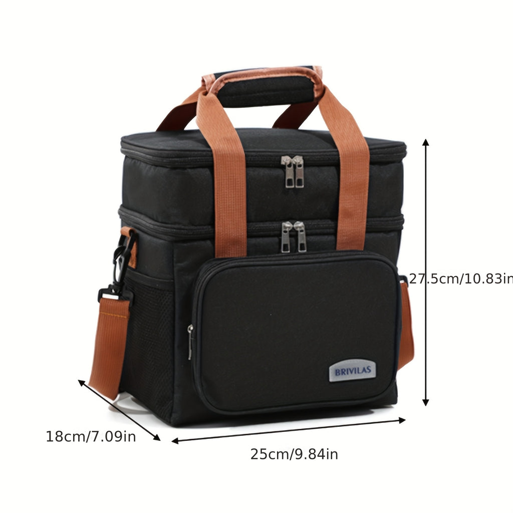 Insulated Lunch Bag Large Capacity Cooler Bag - Oxford Cloth Crossbody & Handheld Lunch Box for Outdoor Picnic, Camping & Work - Leakproof Food Storage Bag for Men Women Kids