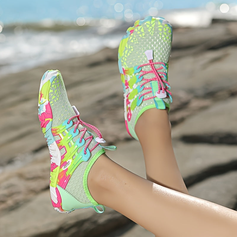 Quick Dry Water Shoes Lightweight Non-Slip Breathable Beach Swim Yoga Wading Shoes for Women Sizes US 6-10 Purple Grass Green