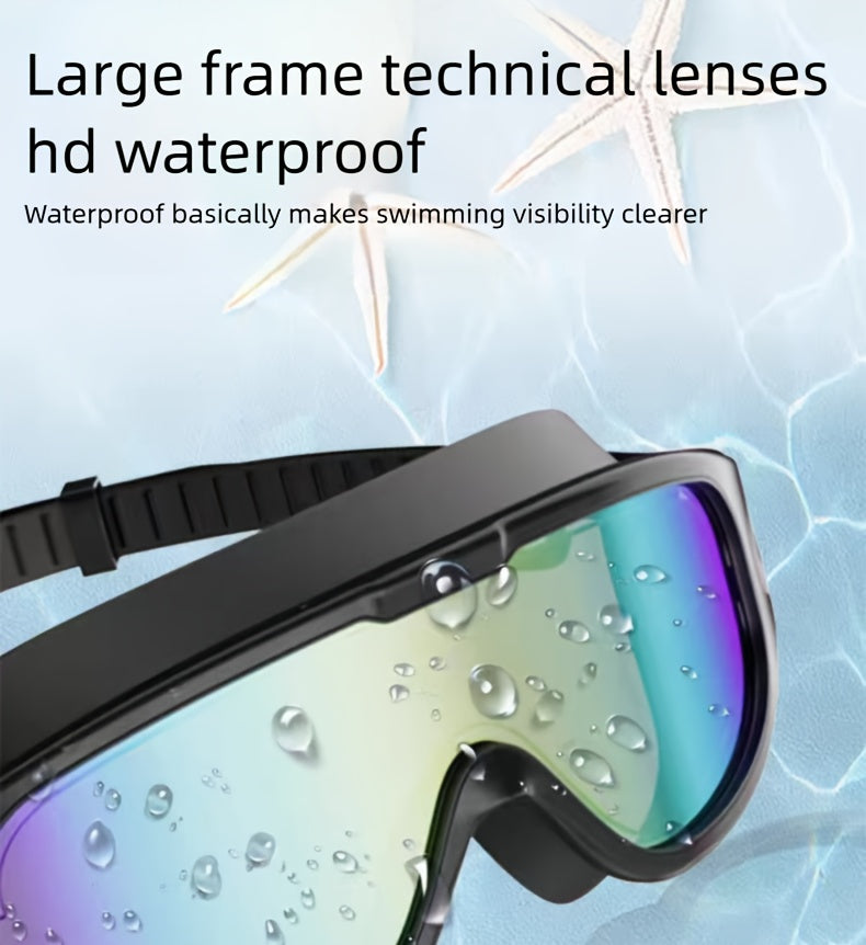 Anti-Fog Swim Goggles 2 Pack with Earplugs Nose Clip Waterproof Bag UV Protection Swimming Goggles Men Women Teens Outdoor Pool Water Sports Gift