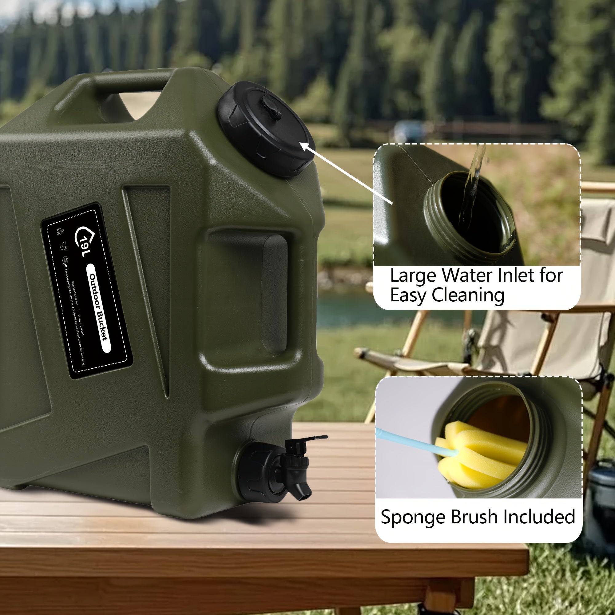 Water Jug with Spigot & 2 Handles – BPA Free PVC Water Container 2.6 to 5 Gal for Camping, RV, Hiking & Outdoor Water Storage, Multiple Colors & Sizes