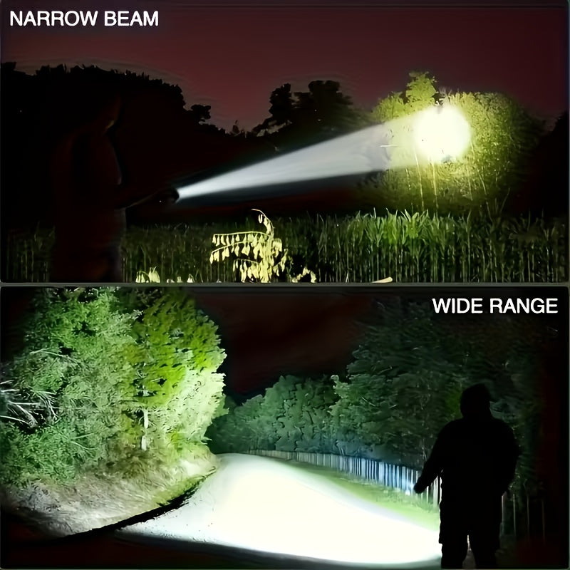 Ultra Bright LED Flashlight 2-Pack High Power COB Side Light USB Fast Charging Zoomable - Multiple Modes for Camping Cycling Fishing Emergency Exploration, Men's Gift