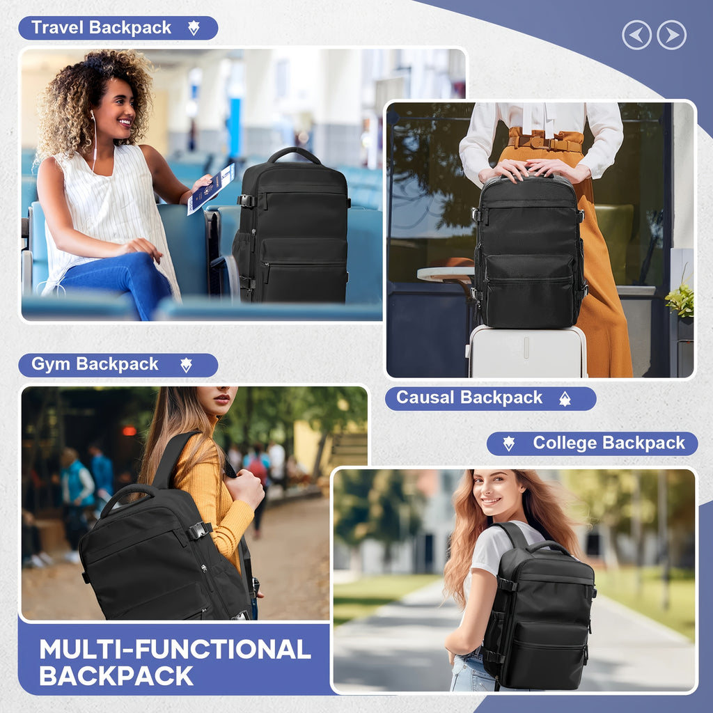 Vacuum Seal Compression Backpack with Air Pump – Expandable Large Capacity Travel Laptop Bag Space Saver Oxford Cloth Carry-On for Men Women Hiking Commuting Weekend Trip Peacock Blue Green Black
