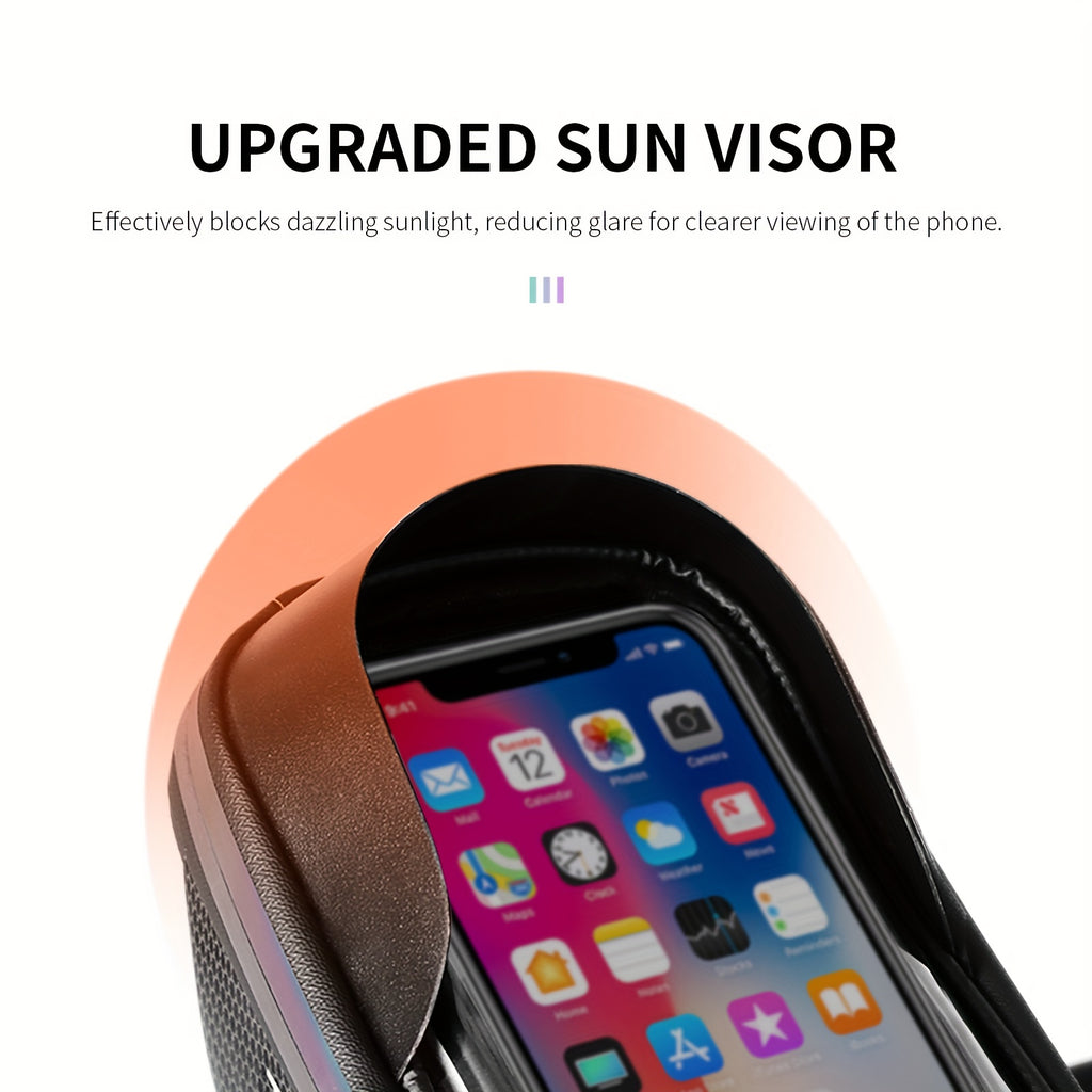 Waterproof Bike Handlebar Bag Phone Mount Front Frame Cycling Storage Bag Fits 8 Inch Phones Touch Screen Window Reflective Strip Mountain Road Gravel E-Bike