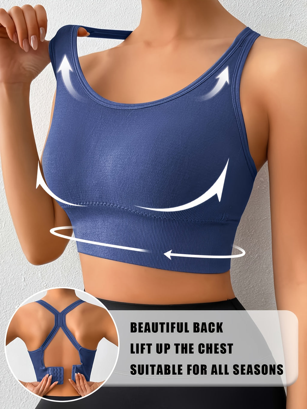 Women's Posture Corrector Racerback Sports Bra – Wireless Push Up Back Support Bra, Breathable Seamless Activewear for Yoga, Gym & Daily Wear M-XXL
