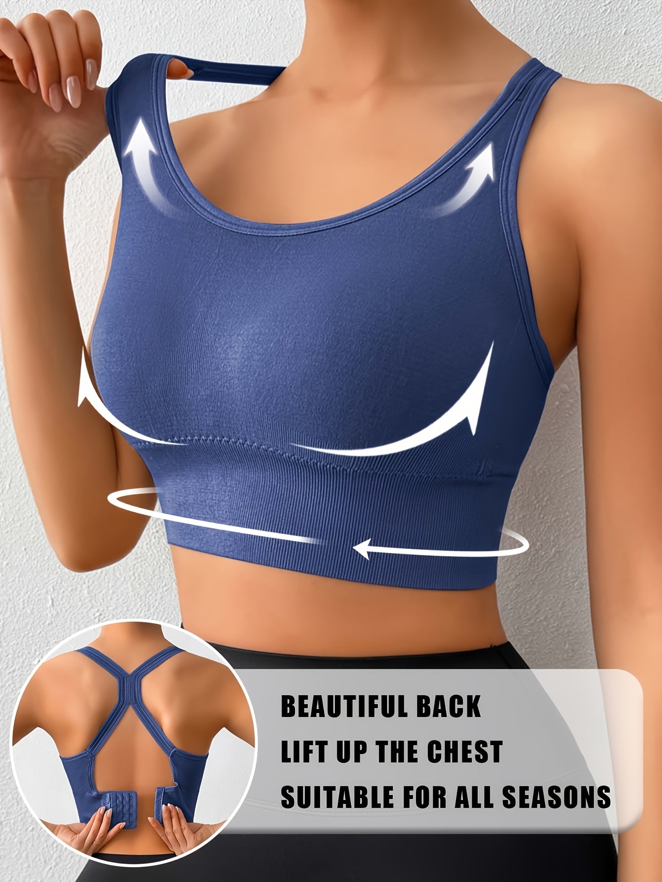 Women's Posture Corrector Racerback Sports Bra – Wireless Push Up Back Support Bra, Breathable Seamless Activewear for Yoga, Gym & Daily Wear M-XXL