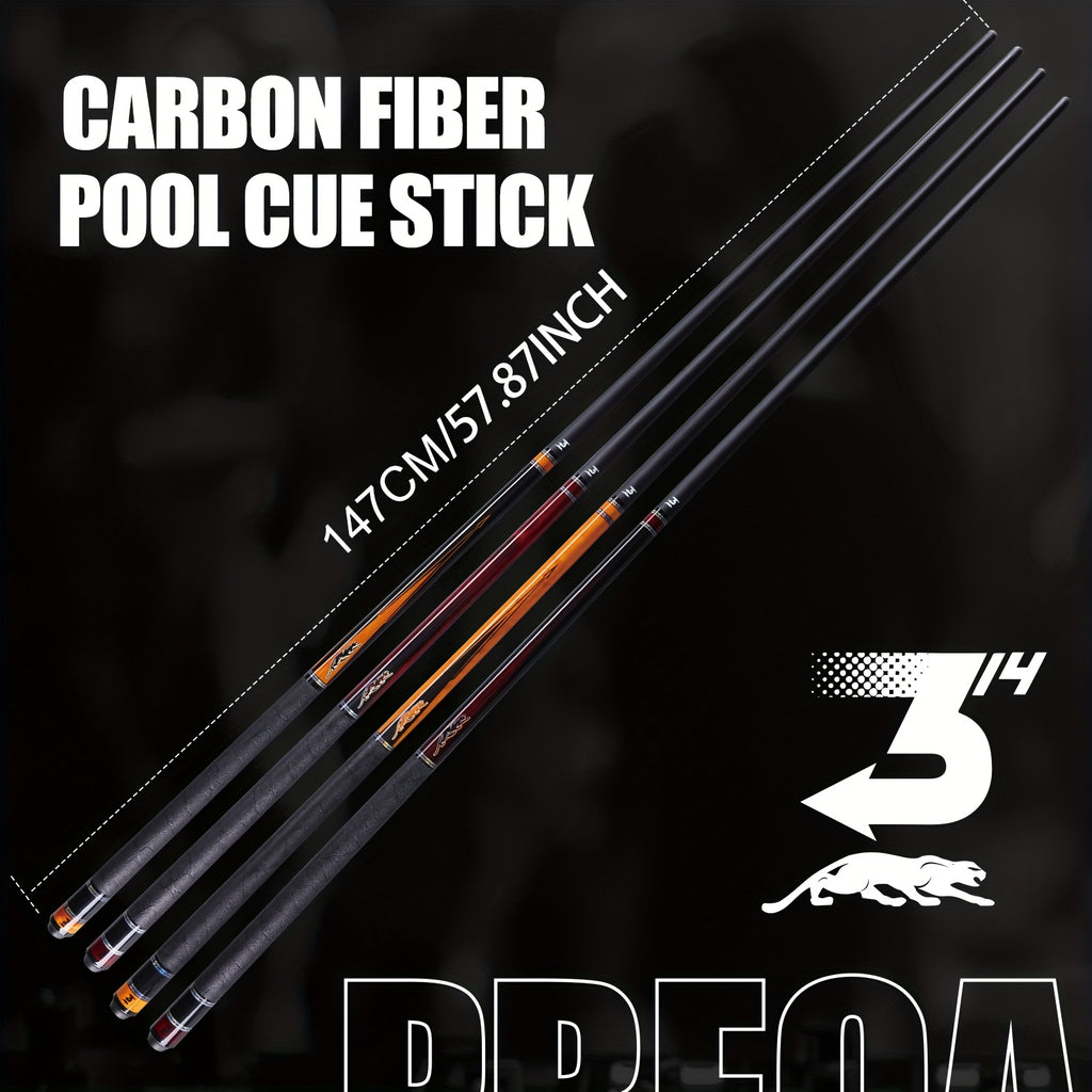 Carbon Fiber Pool Cue 58 Inch Professional Billiard Cue Stick Low Deflection 12.5mm Tip 3/8x8 Pin Joint Leather Grip – PREDAIDR SP Series Billiards Cue for Pool Players