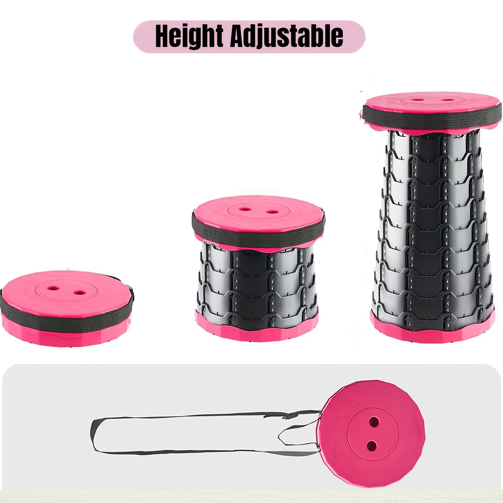 Portable Folding Camping Stool - Lightweight Plastic Outdoor Seat for Camping, Fishing & Travel | Waterproof, Durable with Carrying Handle & Compact Storage Design