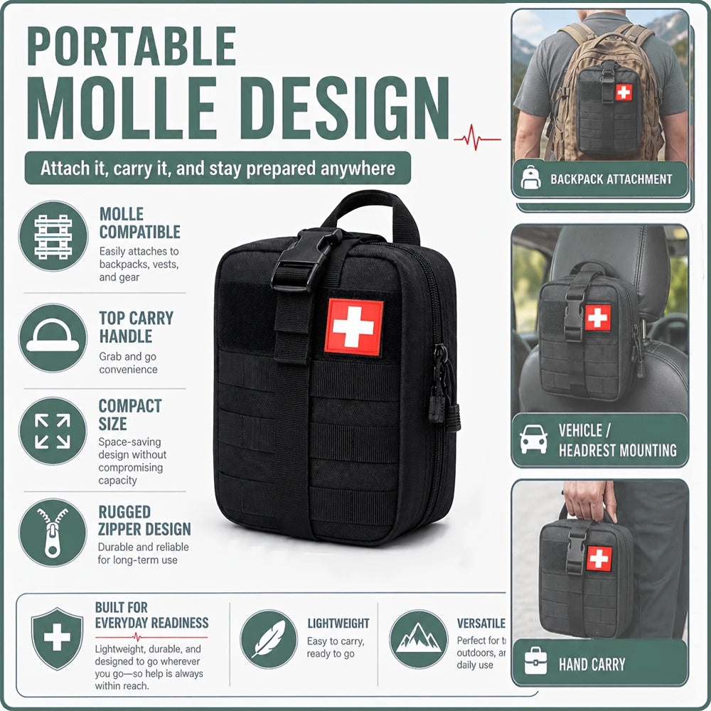 First Aid Kit 399-Piece Professional Portable Survival Gear for Hiking Camping Hunting Car Boat Travel Emergency Disaster Preparedness Gift for Men