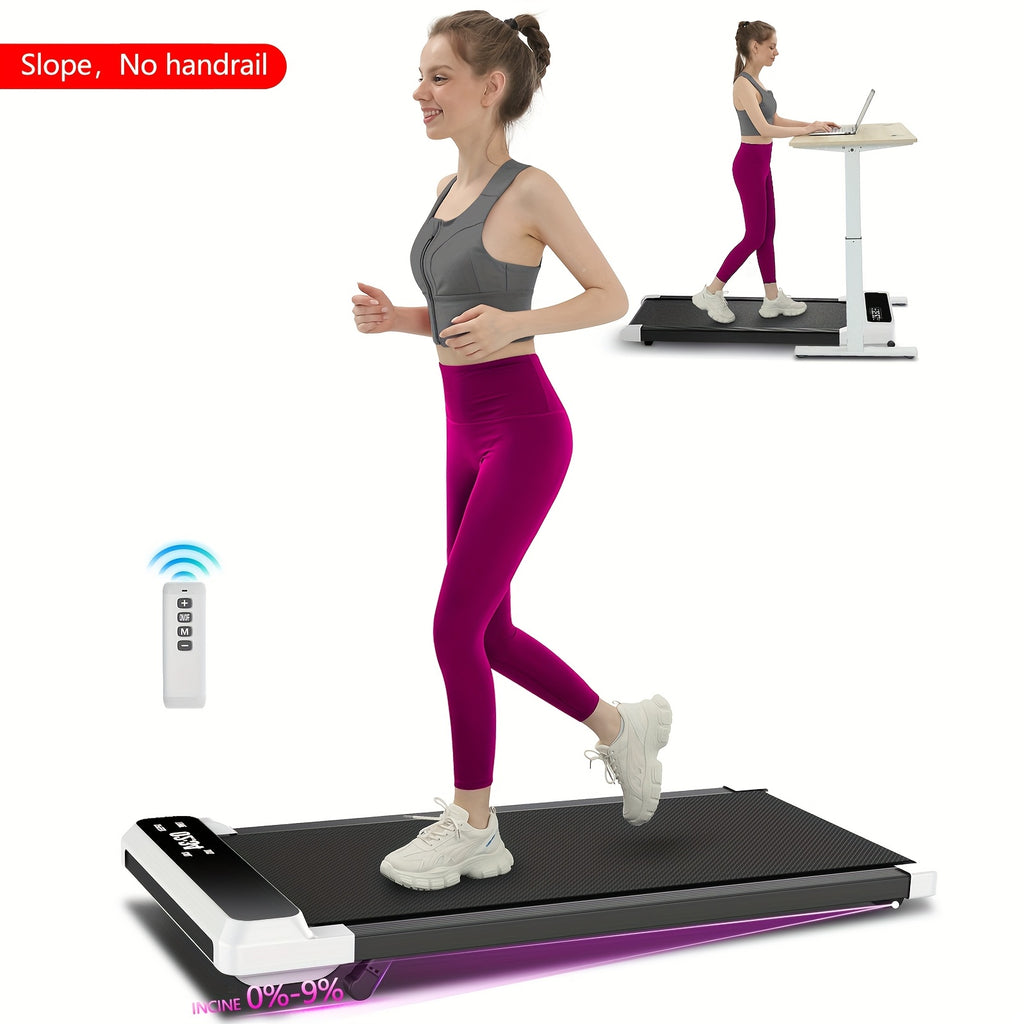 Foldable Treadmill Walking Pad with Incline & Handles – 300 Lbs Capacity, Portable Under Desk Compact Design for Home Gym & Office, Quiet Low-Impact Cardio Machine