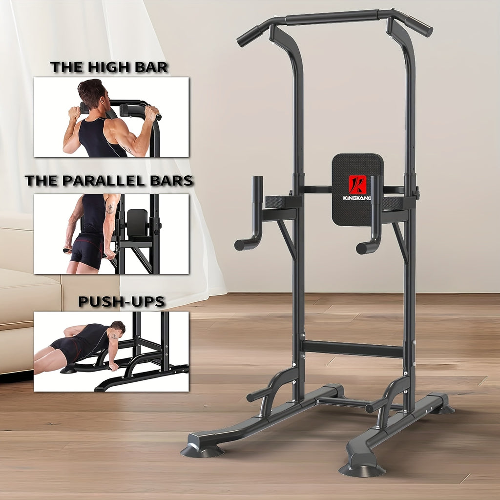 Power Tower Dip Station with Adjustable Height for Home Gym, Multi-Function Pull Up Bar Station for Strength Training, Workout Fitness Station for Dips Push Ups Knee Raises