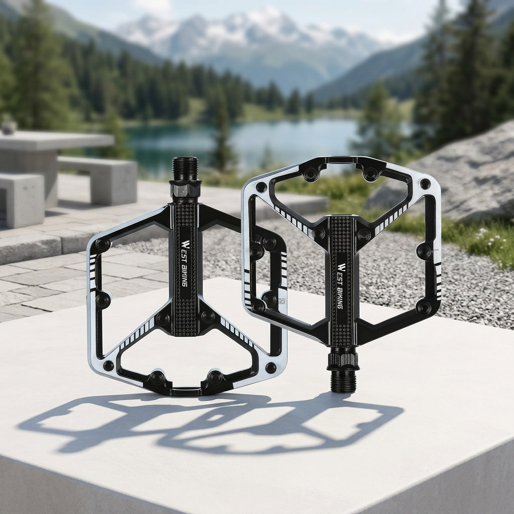 Aluminum Alloy Bicycle Pedals 1 Pair 3 Bearings Lightweight Durable Bike Pedals for Mountain Bikes Road Bikes Easy Install Hexagonal Sleeve Cycling Accessories