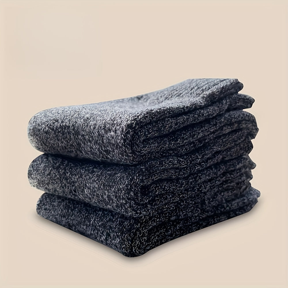 9-Pack Winter Thick Warm Socks – Super Soft Knit Thermal Crew Socks for Men & Women, Retro Solid Color Cozy Cold Weather Socks, Machine Washable (One Size)