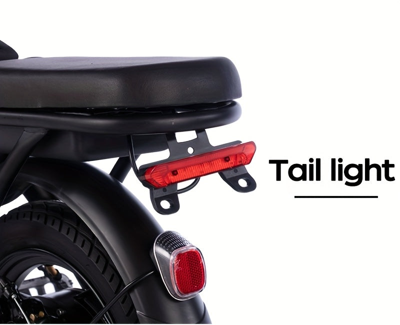 14 Inch Foldable Electric Bicycle for Adults 19MPH 48V Lithium Battery 18-28 Mile Range 330 LB Capacity Portable Folding E-Bike for Urban Commuting Outdoor Cycling - Optional Lock Phone Holder Basket