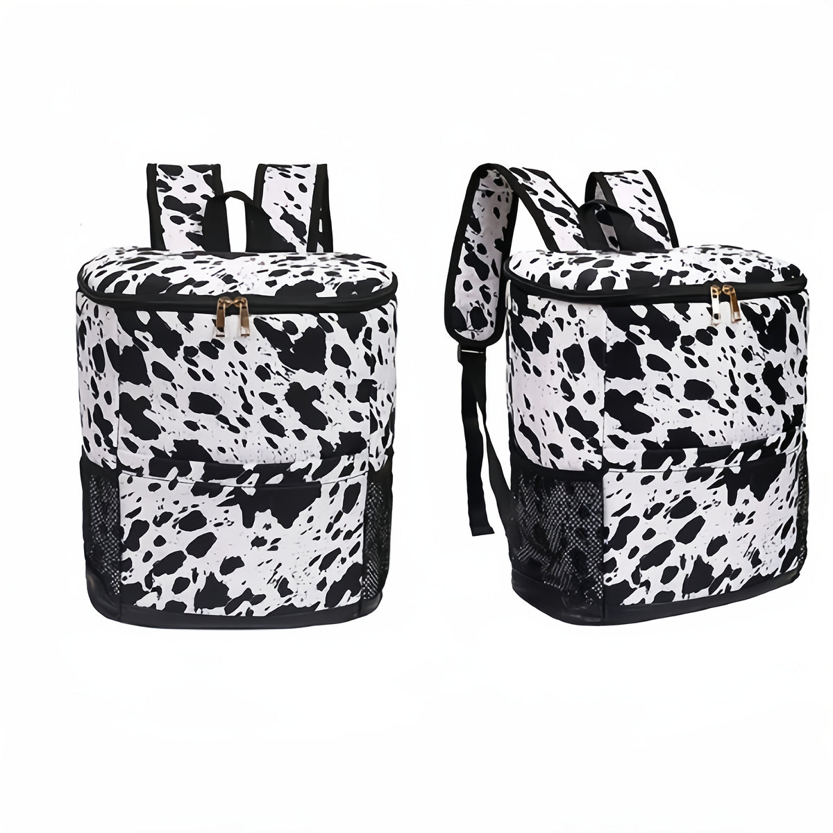 Insulated Cooler Backpack 30-Can Leopard Print Nylon Portable Cooler Bag with Mesh Pockets Adjustable Straps for Beach Camping Picnic Outdoor Travel Daily Use