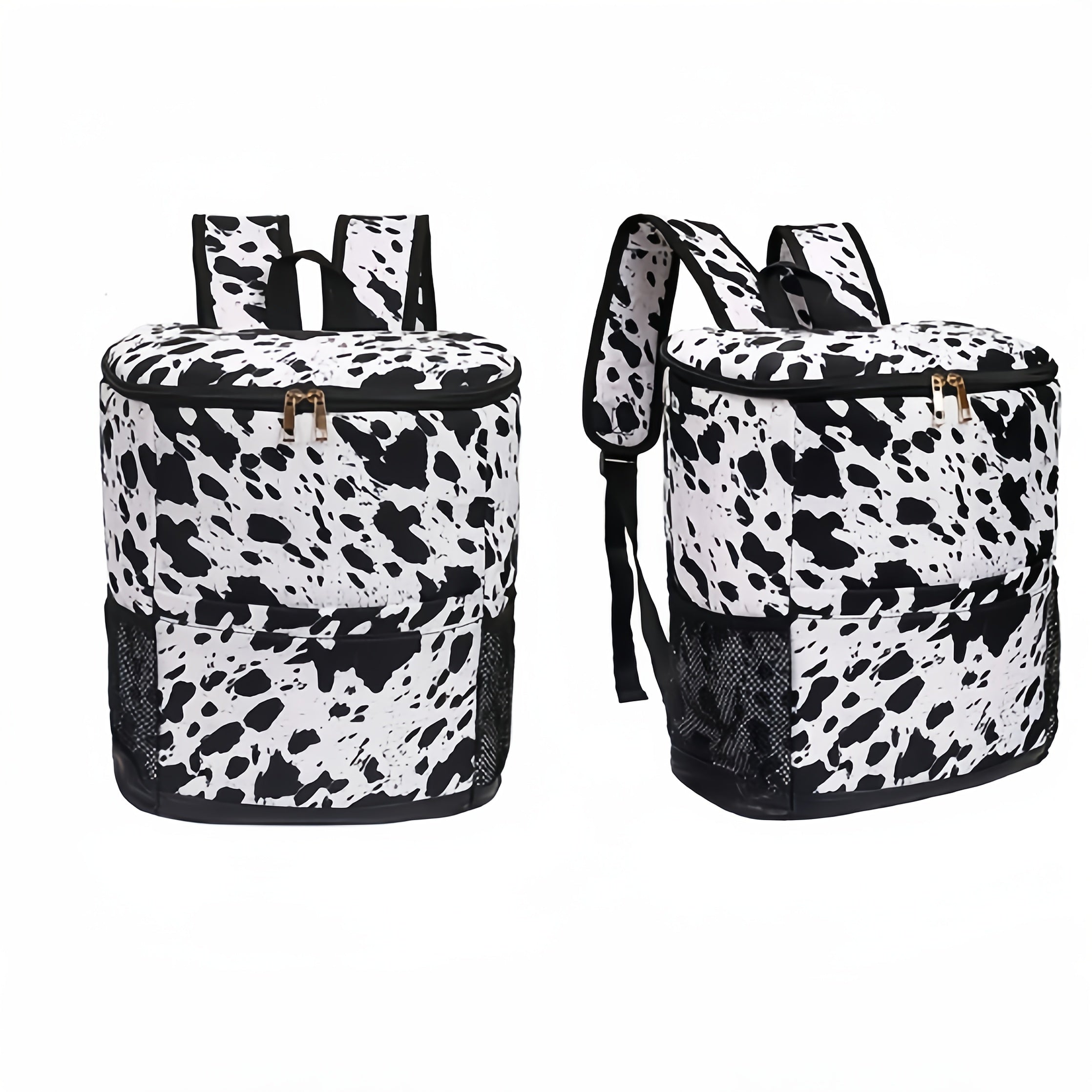 Insulated Cooler Backpack 30-Can Leopard Print Nylon Portable Cooler Bag with Mesh Pockets Adjustable Straps for Beach Camping Picnic Outdoor Travel Daily Use