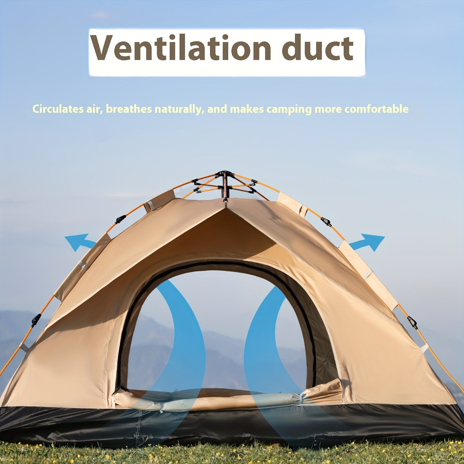 Pop Up Camping Tent Instant Setup 1-3 & 3-4 Person All Season Windproof Lightweight Tent Dual Doors Mesh Windows Hiking Backpacking Outdoor Gear