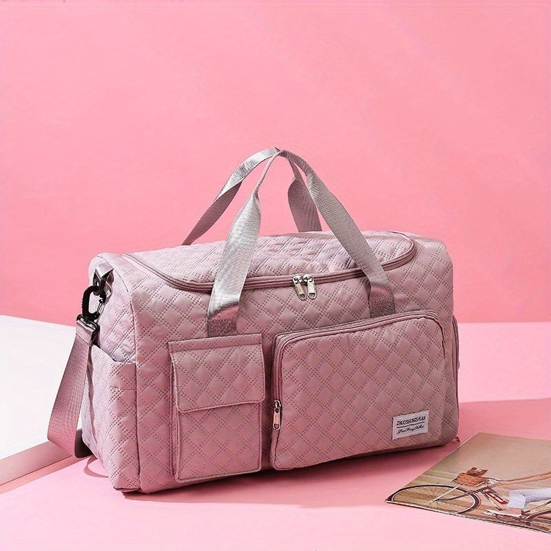Travel Gym Duffel Bag – Dry Wet Separation Compartment, Double-Sided Pockets, Shoulder & Crossbody Carry for Weekend Trips, Gym & Outdoor | Small & Large | Black, Beige, Pink, Blue