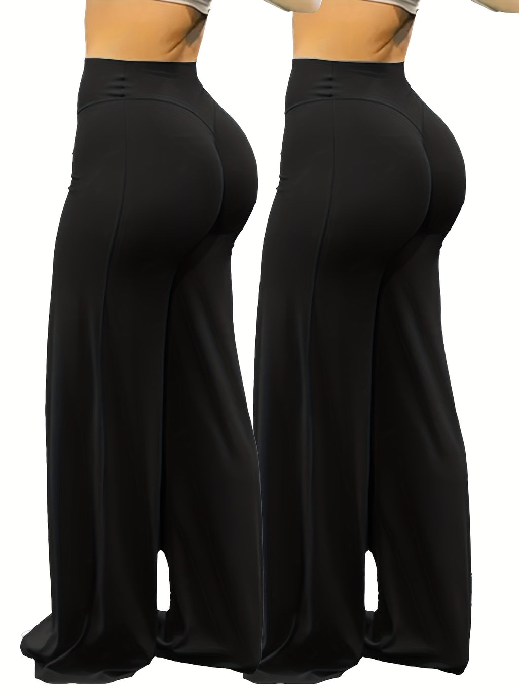 Wide Leg Yoga Pants for Women High Waist Buttery Soft Flare Leggings Plus Size Stretchy Workout Pants for Gym Fitness Training Casual Wear All Season S M L XL