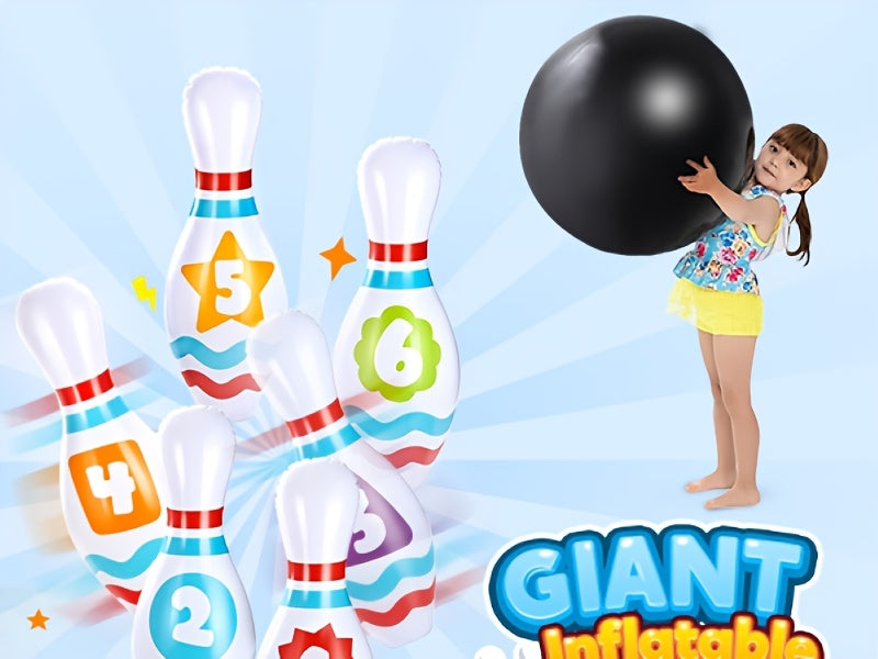 Giant Inflatable Bowling Set 8Pcs – Indoor Outdoor Party Game for Kids Adults Ages 3+ Birthday Party Backyard Lawn Game Motor Skills Toy Gift for Boys Girls