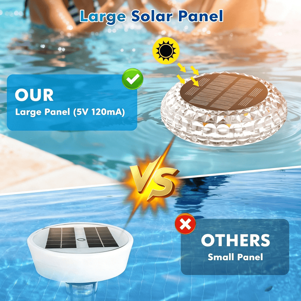 Solar Floating Pool Lights 2 Pack IP67 Waterproof, 7 Color Changing LED Underwater Light 2 Modes for Inground Above Ground Pool Hot Tub, Solar Powered Pool Decoration Night Light