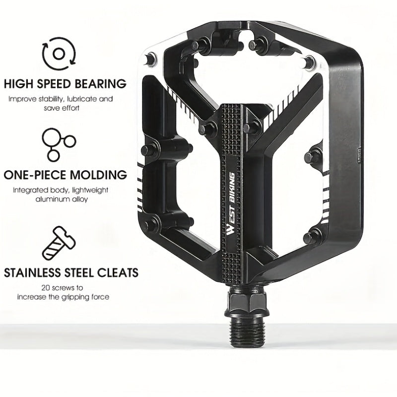Aluminum Alloy Bicycle Pedals 1 Pair 3 Bearings Lightweight Durable Bike Pedals for Mountain Bikes Road Bikes Easy Install Hexagonal Sleeve Cycling Accessories