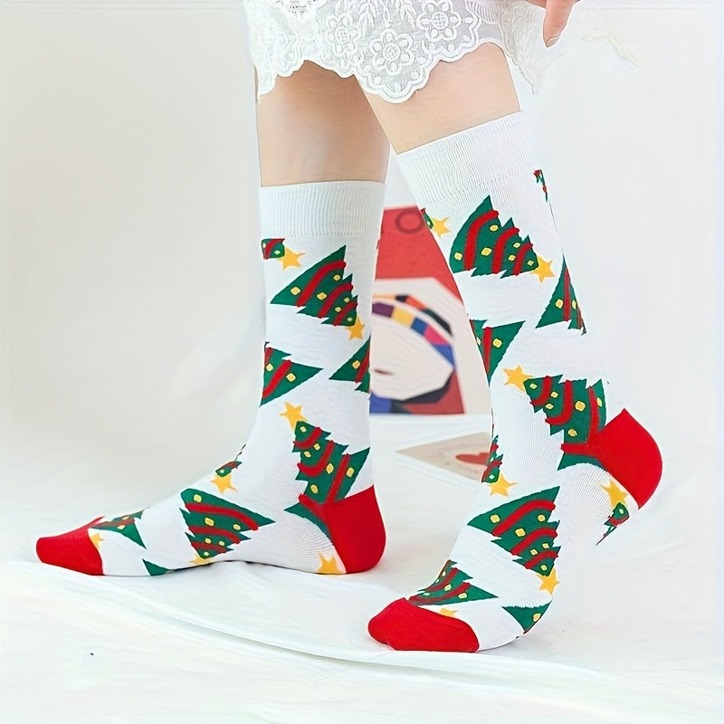 Christmas Socks 30 Pairs Bulk Set – Funny Novelty Holiday Socks with Reindeer Snowflakes Santa Claus Christmas Tree Gingerbread Patterns, Warm Unisex Gift for Men & Women